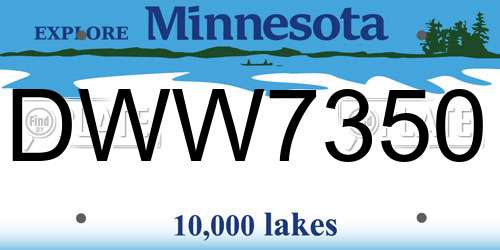 DWW7350 Minnesota License Plate