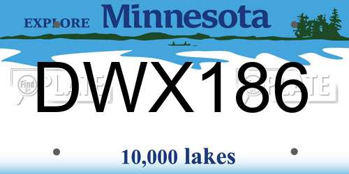 DWX186 Minnesota License Plate