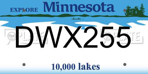DWX255 Minnesota License Plate