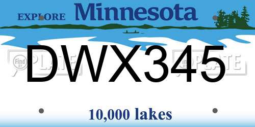 DWX345 Minnesota License Plate