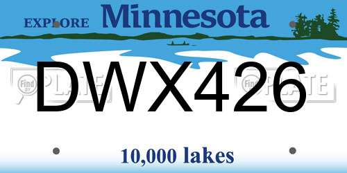 DWX426 Minnesota License Plate
