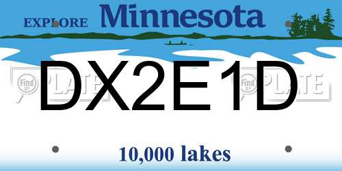 DX2E1D Minnesota License Plate