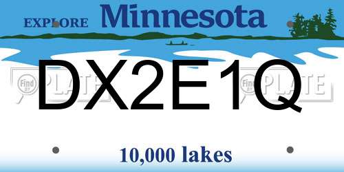 DX2E1Q Minnesota License Plate