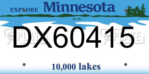DX60415 Minnesota License Plate
