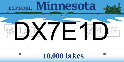 DX7E1D Minnesota License Plate