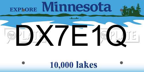 DX7E1Q Minnesota License Plate