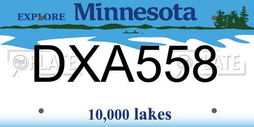 DXA558 Minnesota License Plate