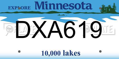 DXA619 Minnesota License Plate