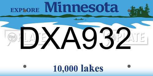 DXA932 Minnesota License Plate