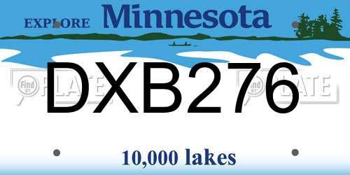 DXB276 Minnesota License Plate