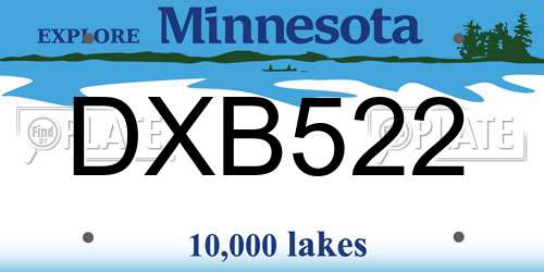 DXB522 Minnesota License Plate