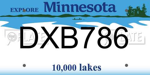 DXB786 Minnesota License Plate