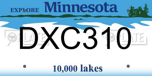 DXC310 Minnesota License Plate