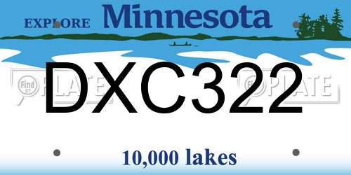 DXC322 Minnesota License Plate