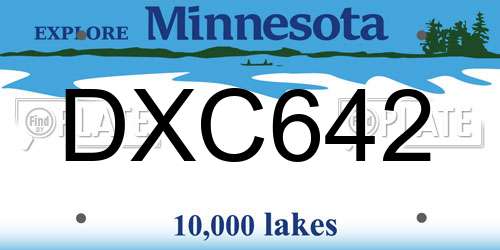 DXC642 Minnesota License Plate