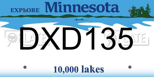 DXD135 Minnesota License Plate