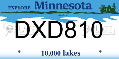 DXD810 Minnesota License Plate