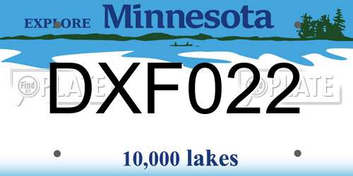 DXF022 Minnesota License Plate