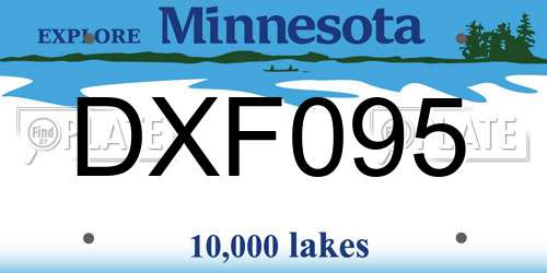 DXF095 Minnesota License Plate