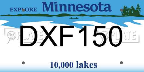 DXF150 Minnesota License Plate