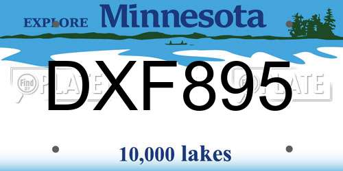 DXF895 Minnesota License Plate