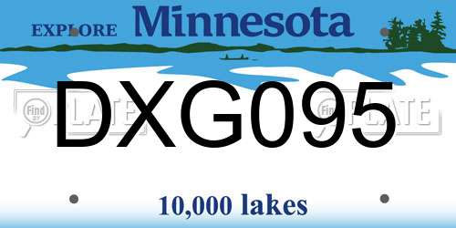 DXG095 Minnesota License Plate