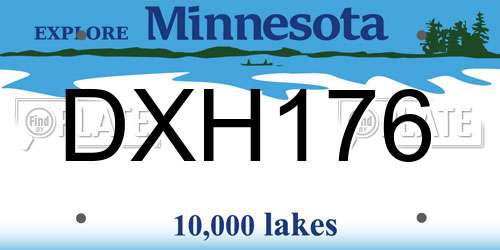 DXH176 Minnesota License Plate