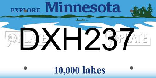 DXH237 Minnesota License Plate