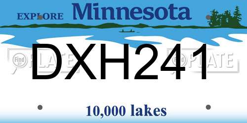 DXH241 Minnesota License Plate