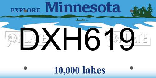 DXH619 Minnesota License Plate