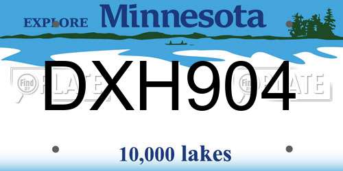 DXH904 Minnesota License Plate