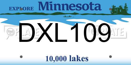 DXL109 Minnesota License Plate