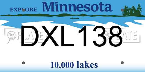 DXL138 Minnesota License Plate