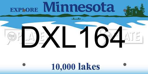 DXL164 Minnesota License Plate