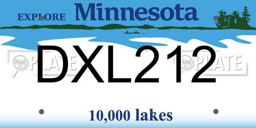 DXL212 Minnesota License Plate