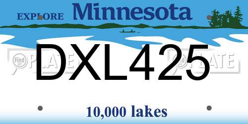 DXL425 Minnesota License Plate