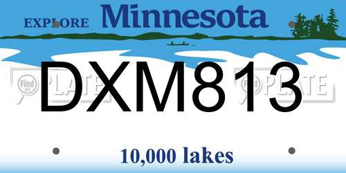 DXM813 Minnesota License Plate