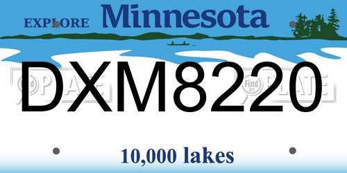 DXM8220 Minnesota License Plate