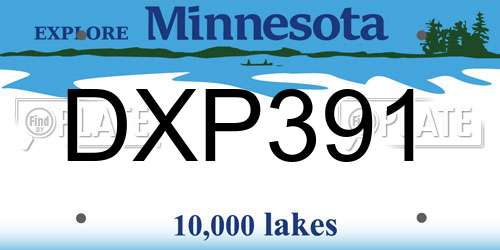 DXP391 Minnesota License Plate