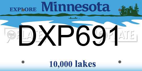 DXP691 Minnesota License Plate
