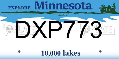 DXP773 Minnesota License Plate