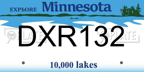 DXR132 Minnesota License Plate