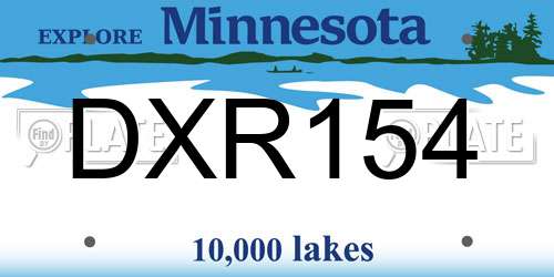 DXR154 Minnesota License Plate