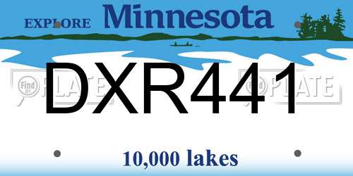 DXR441 Minnesota License Plate