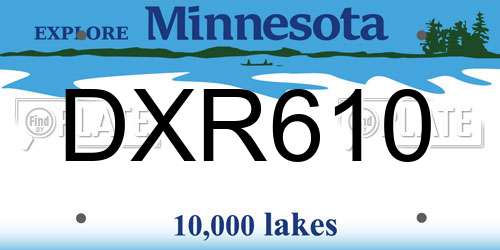 DXR610 Minnesota License Plate