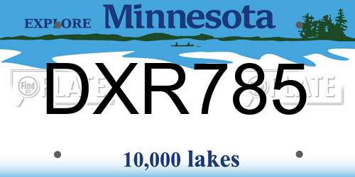 DXR785 Minnesota License Plate