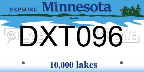 DXT096 Minnesota License Plate