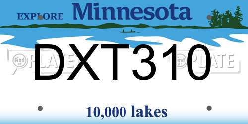 DXT310 Minnesota License Plate