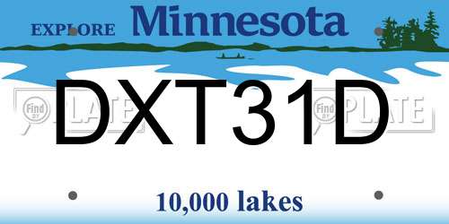 DXT31D Minnesota License Plate