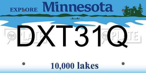 DXT31Q Minnesota License Plate